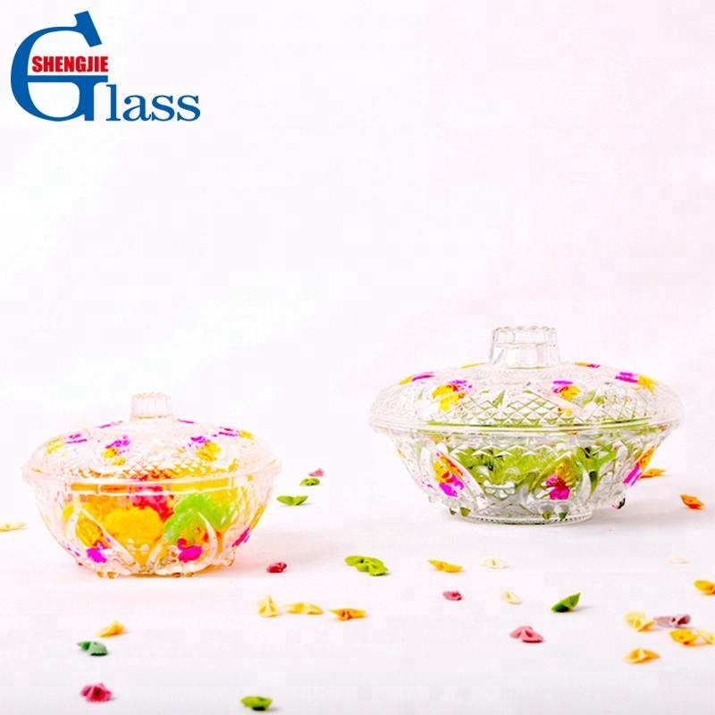 Decorative Wedding Candy Bowl Glass With Glass Lids