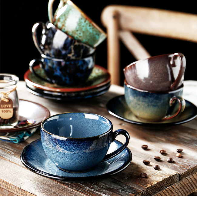 2021 Year-end New Products Light Luxury Transmutation Glaze Ceramic Cup Saucer