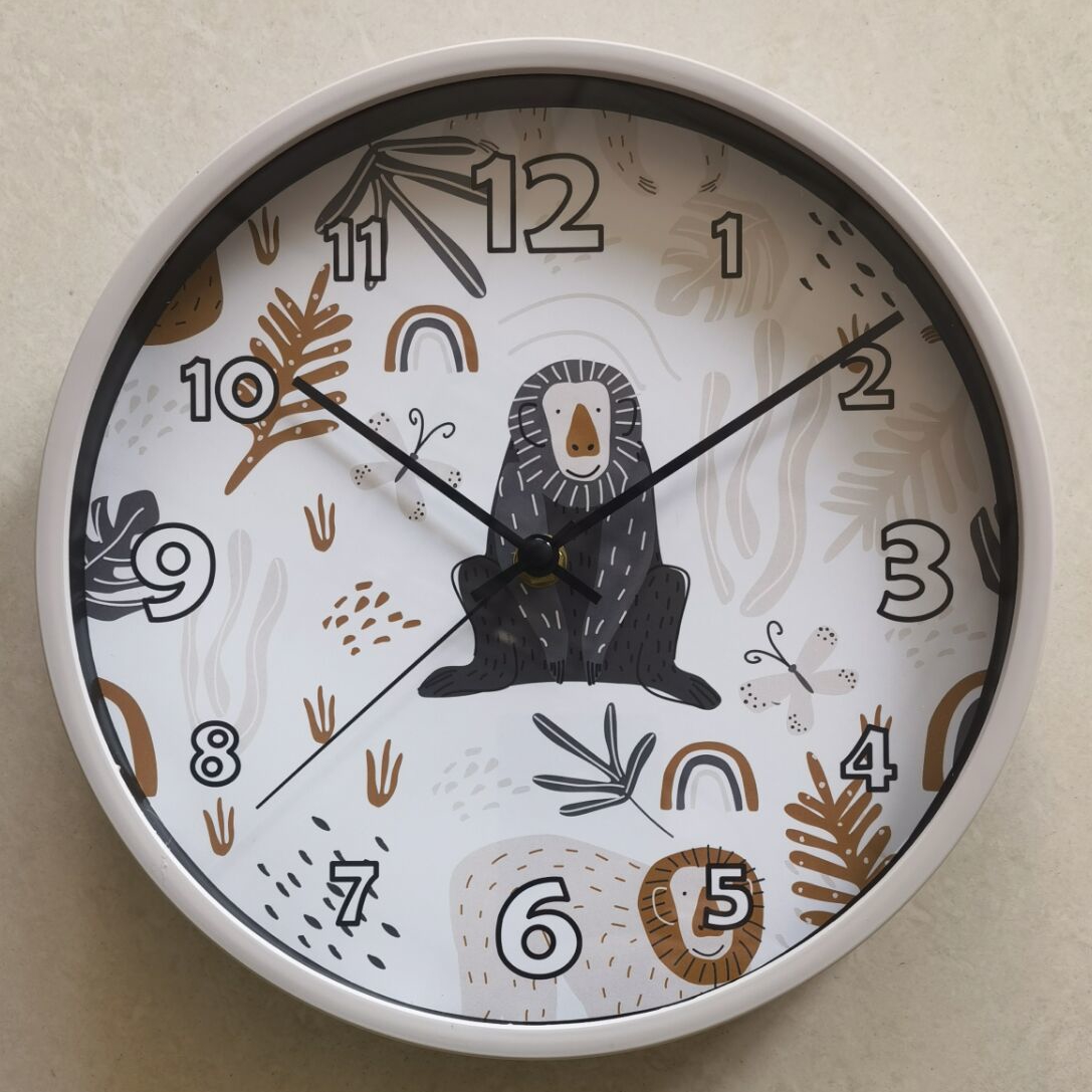 10inch Plastic cute children animal wall clock