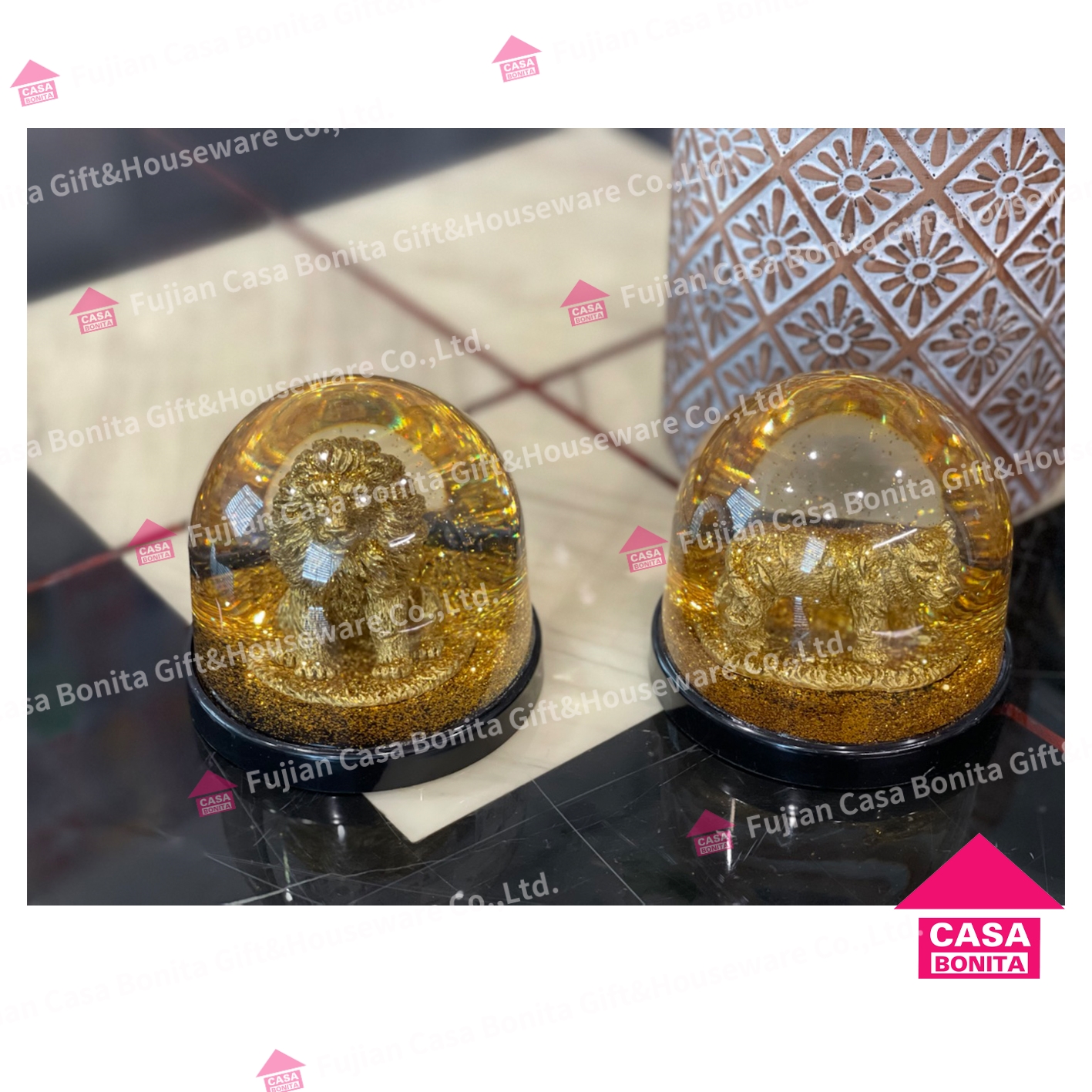 Lion tiger water polo ornament