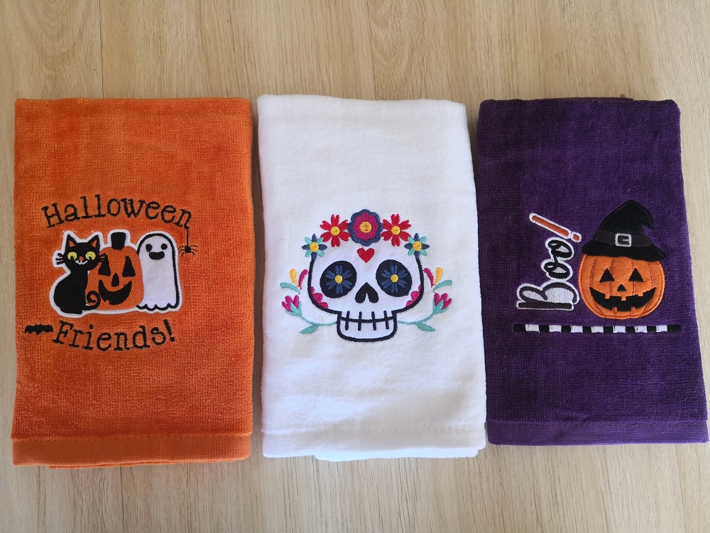 Halloween embroidery hand towel