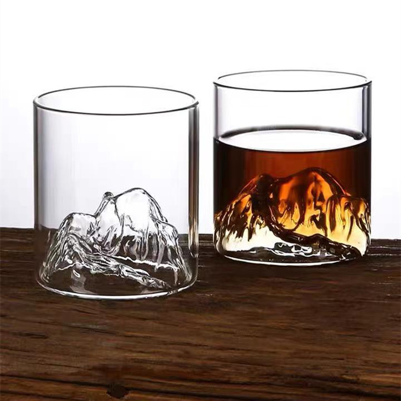 Japanese Style Mountain shape Wine Glass Creative Iceberg Design Whiskey Glass Liquor Shot Glasses Cup