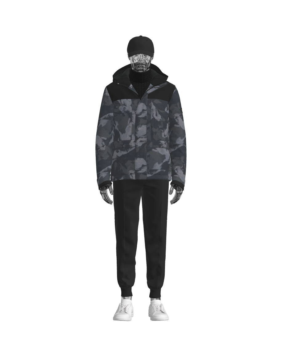 Men's warm parka jacket camouflage
