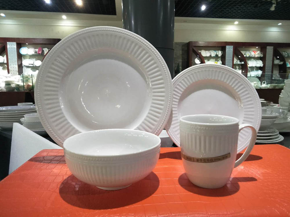 First quality embossed new bone china
