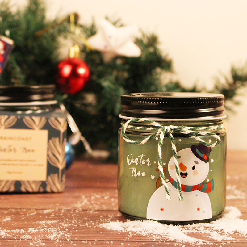 RAINCOAST 2021 Christmas 150G Scented Candle Jar for Home Fragrance and Home Decoration 21105#