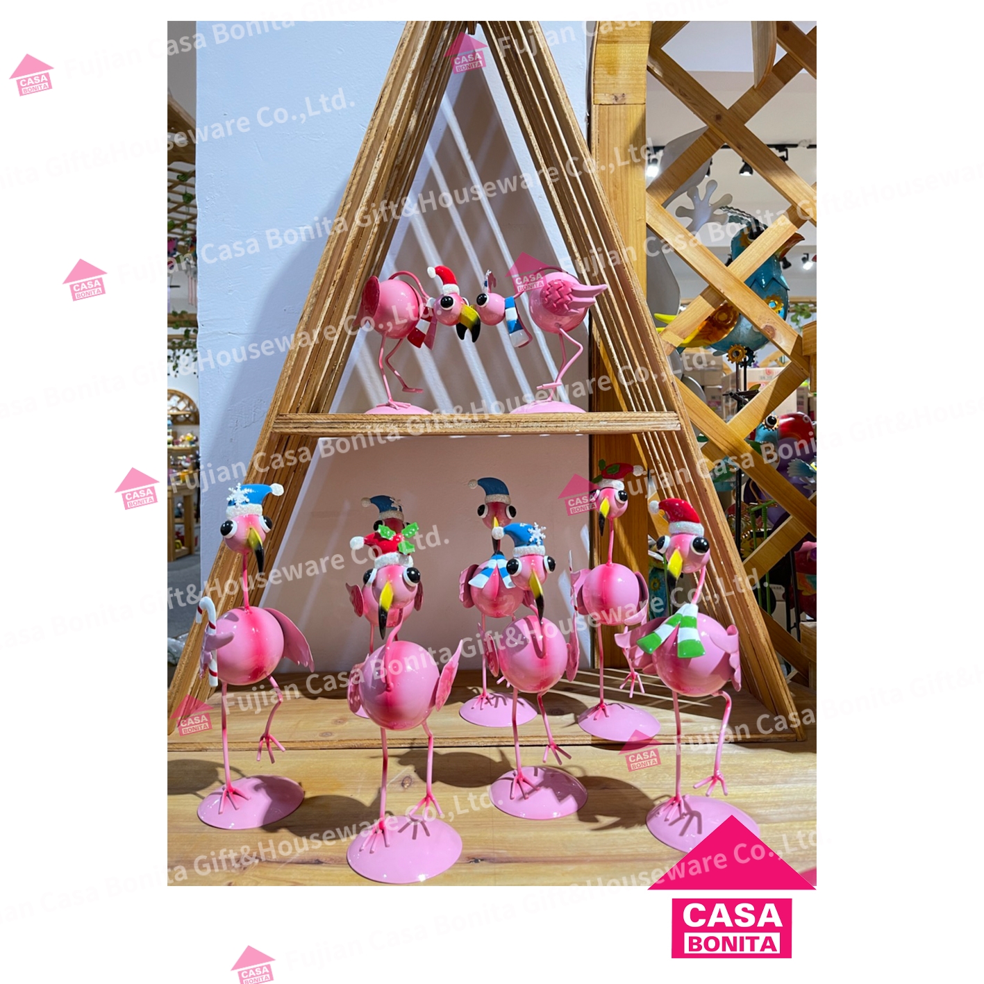 Iron flamingo ornaments