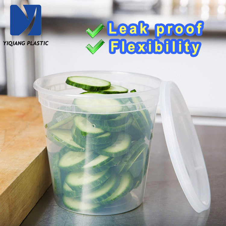 Customizable 8oz 16oz 32oz Deli Container With Lid, Disposable Plastic Airtight Food Storage Container