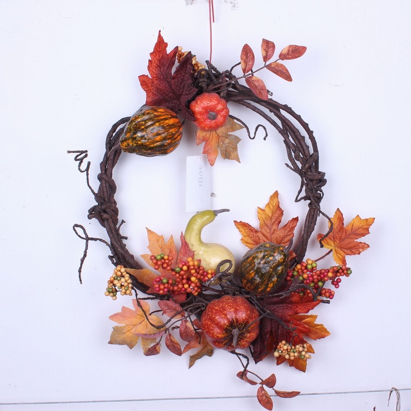 Hot selling high quality autumn fall decorative hanging wreath