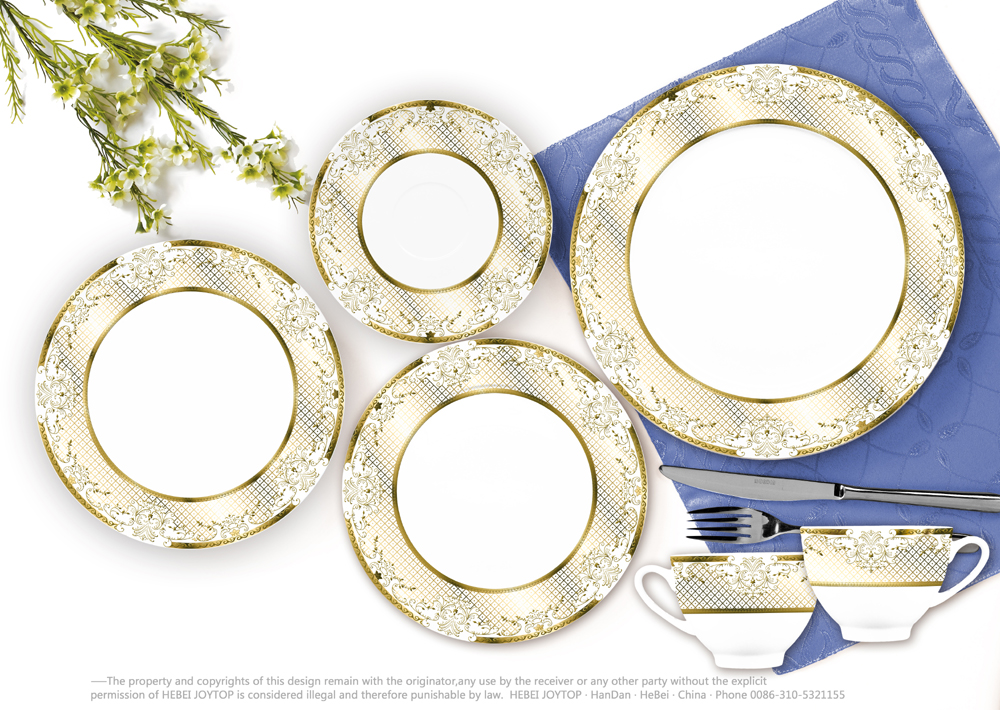 First quality gold decor new bone china