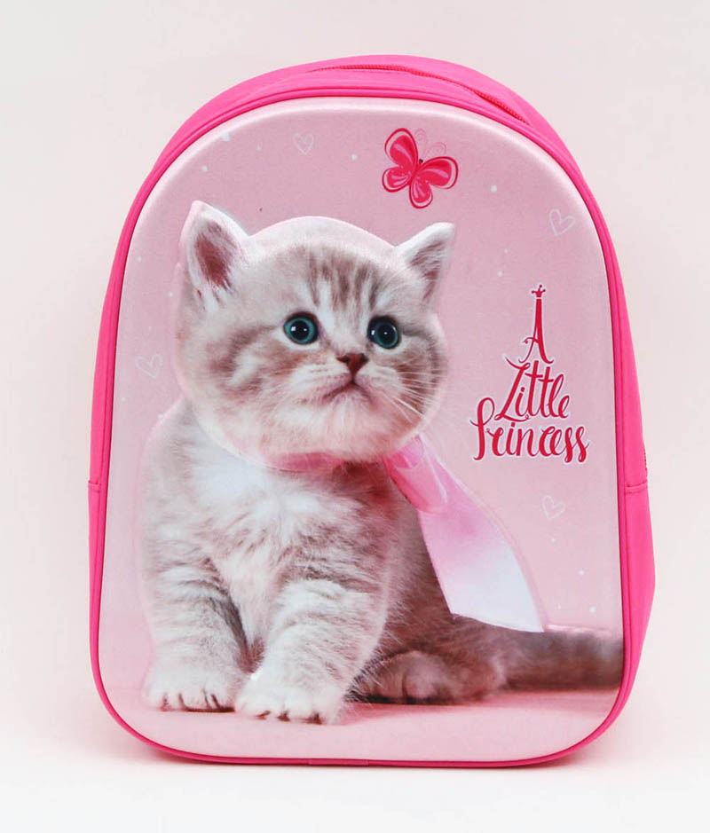 Girl use 3D effect cat design kids use popular backpack