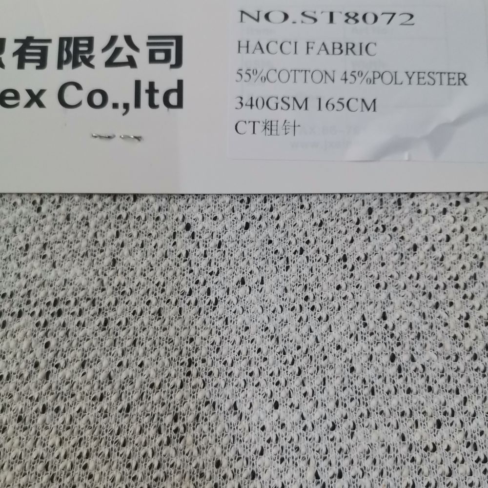 St8072 55%cotton 45%polyester Hacci Fabric 340gsm, Width 165cm