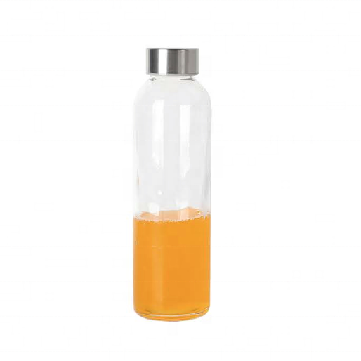 Factory 500ml Glass Drinking Bottle With SS Lid for Water Beverage