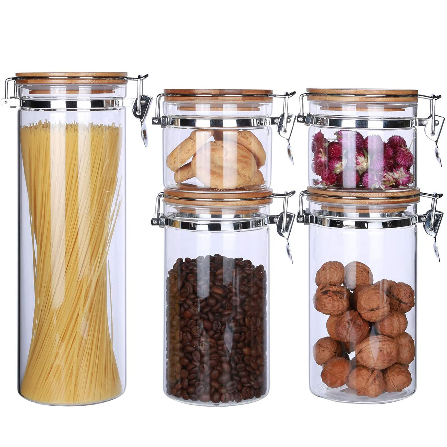 High borosilicate glass sealing tank with metal clasp