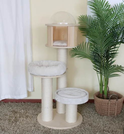 High Quality Cat Tree, Sisal Post Plush Cushion Cat Tree with Space Cup