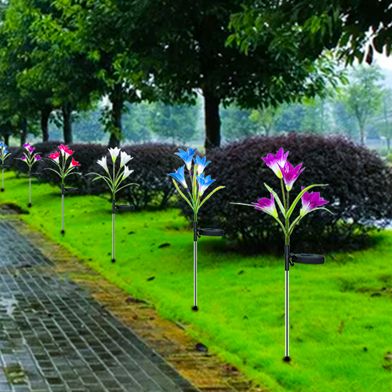 GANGES SA China Anqing Simulation Flower lily lamp Outdoor garden solar lamp