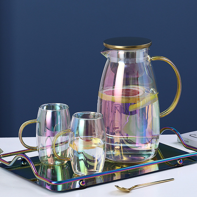 Minimalist Kitchen Heat Resistant Borosilicate Juice Glass Water Pitcher Glass Water Jug Bottle Dispenser