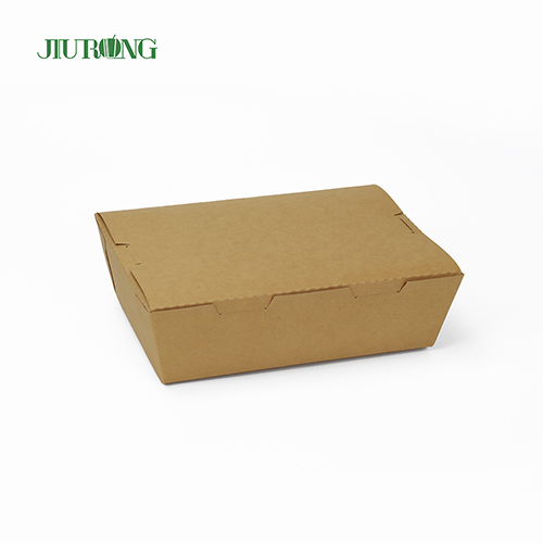 Disposable Food Grade Kraft Paper Takeaway Box Container