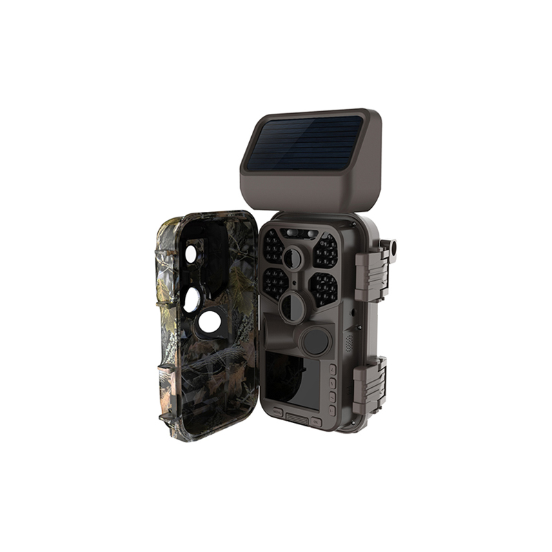 Hunting JDL702P Trail Camera with Portable Solar Panel Charging 46Pcs IR LEDs 16 Mega Pixel 1080p Video Audio 2.4 Inch HD LCD Screen