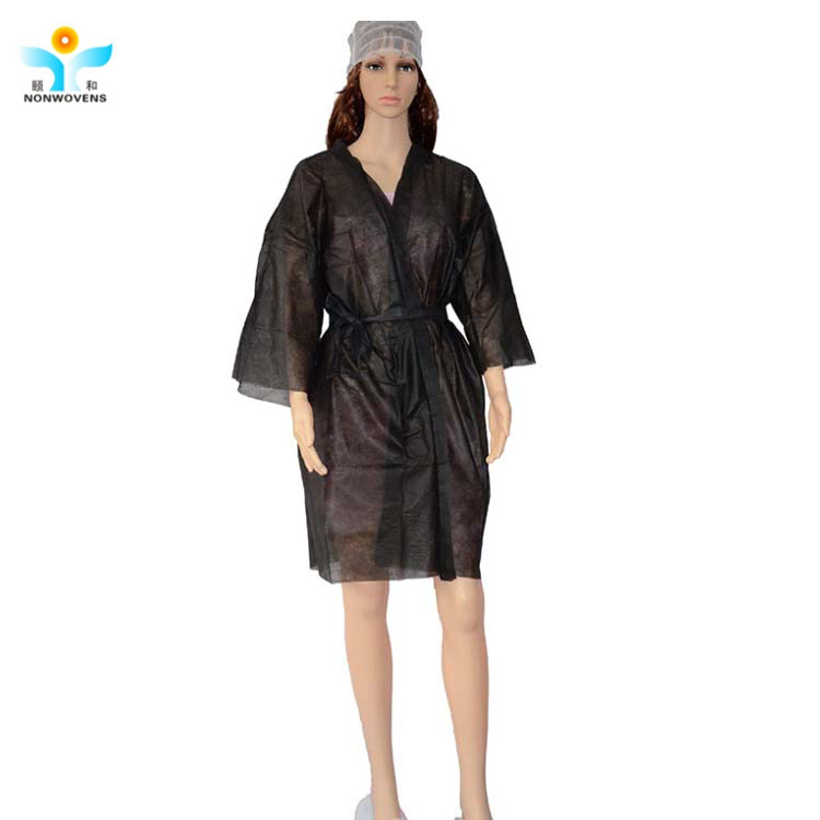 Disposable Spa Wear black Disposable Sauna Suit white Disposable Scrub Suits Disposable Kimono China Non Woven Disposable Kimonos for Beauty Salon