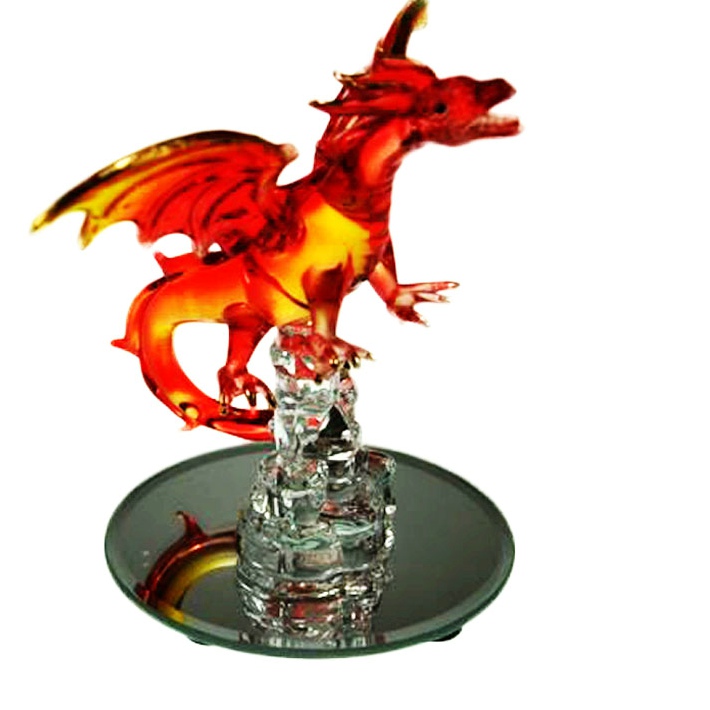 Glass Dragon Ornament | Fantasy Collectible Table Decor and Creative Gift | Hot-selling Unique Gift