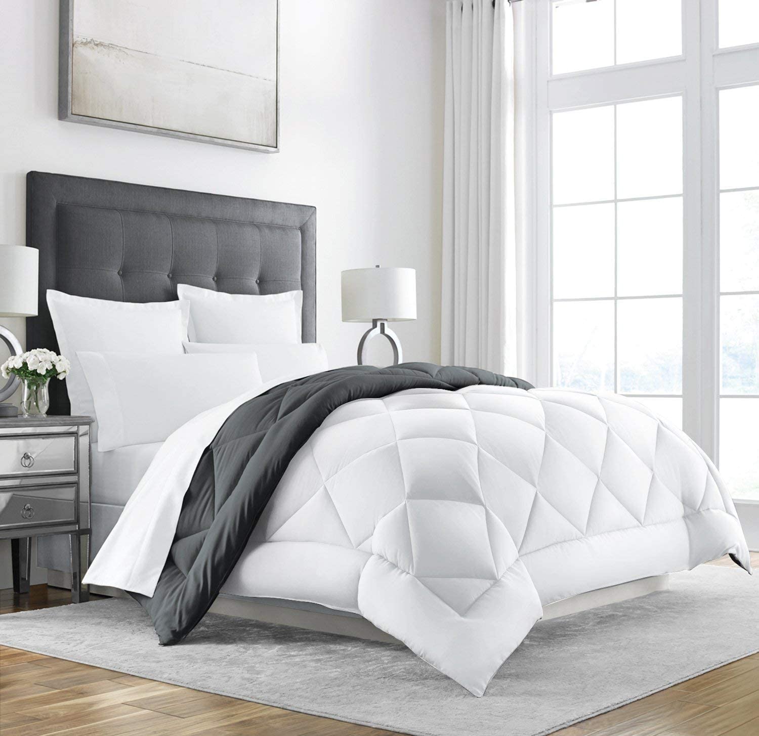 Sleep Restoration Queen Size Comforter for Bed - Down Alternative, All-Season Luxury,Hotel Bedding, Oversized Reversible Comforters