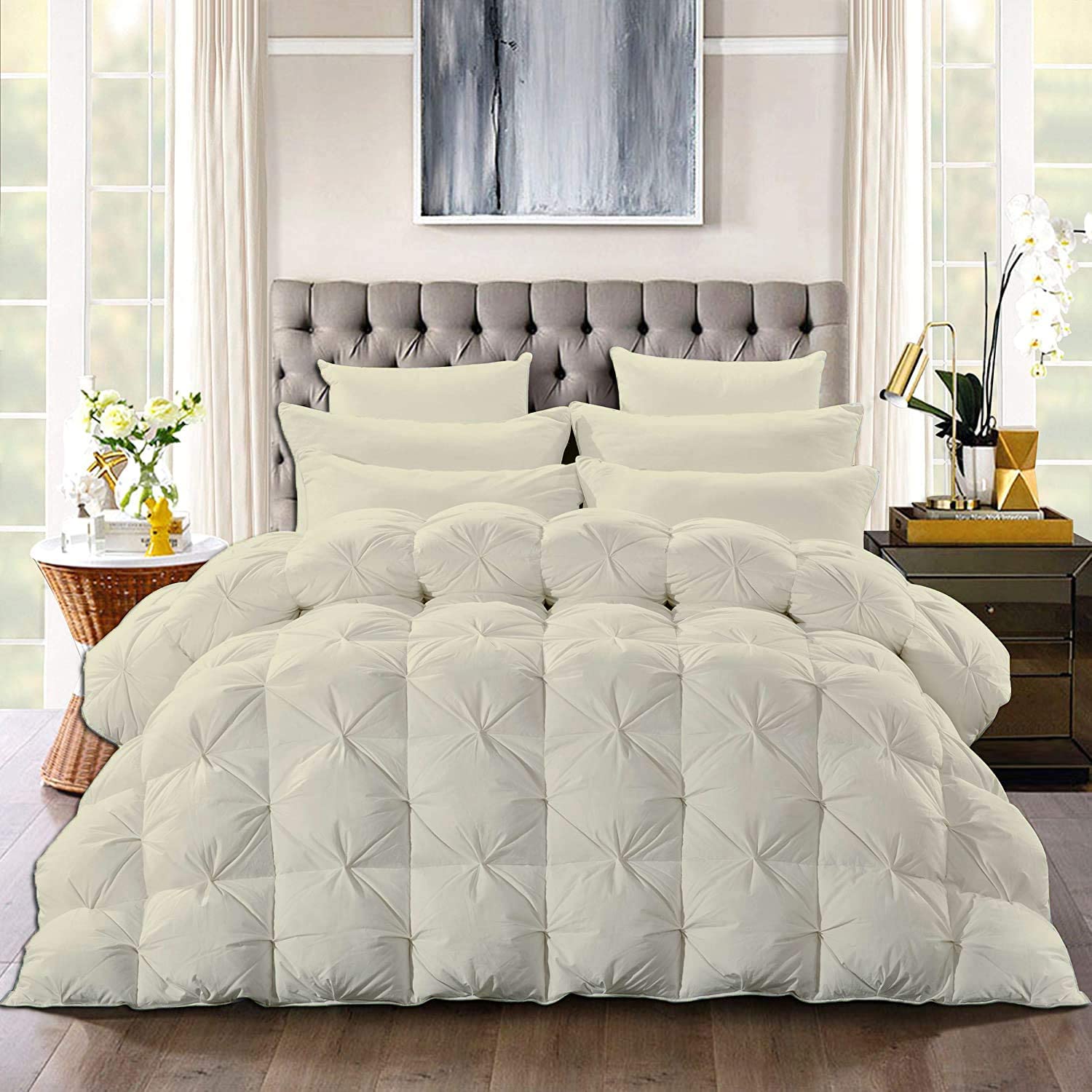 Duvet Cover Set King Size, 3 PCS Soft Microfiber Boho Chic Embroidery Bedding Set with 2 Pillowcases Durable Lightweight Comforter Set for All Season