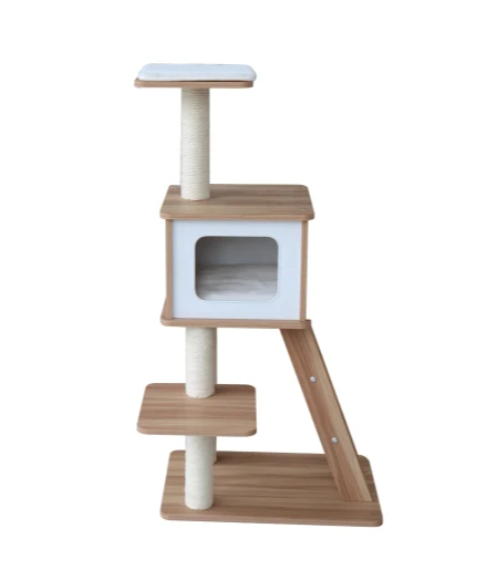 Modern High Quality Laminated Board Cat Tree with a Ladder