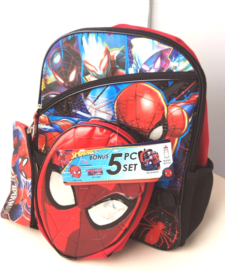 pvc backpack with lunch bag spiderman deisgn