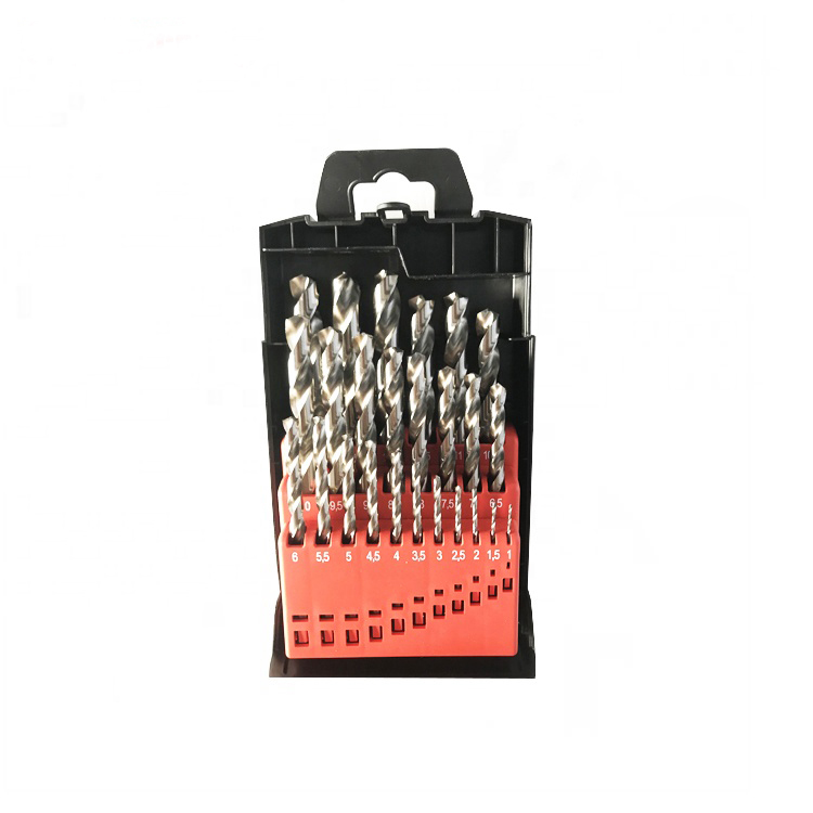 25Pcs HSS Twist Drill Bits Set in Plastic Box