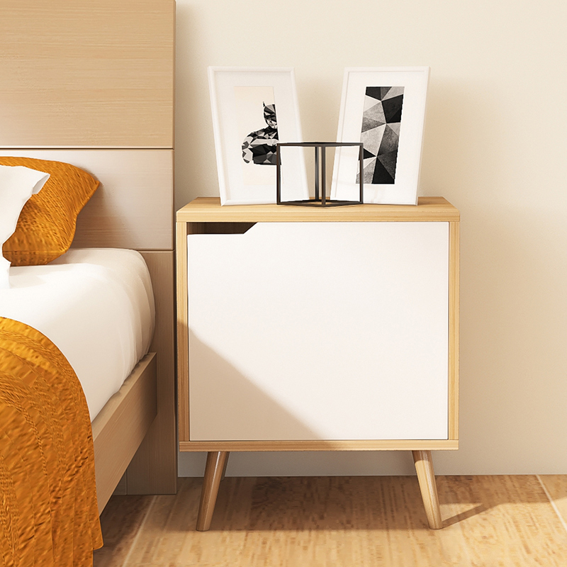 Nordic Style Hotel Bedroom Furniture Bedside Table White Floating Small Black Nightstand