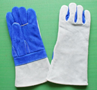 Sapphire blue cowhide split leather welding glove