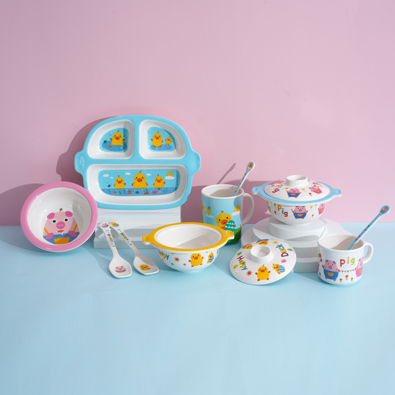 Yangge new custom printed cartoon melamine dinnerware set