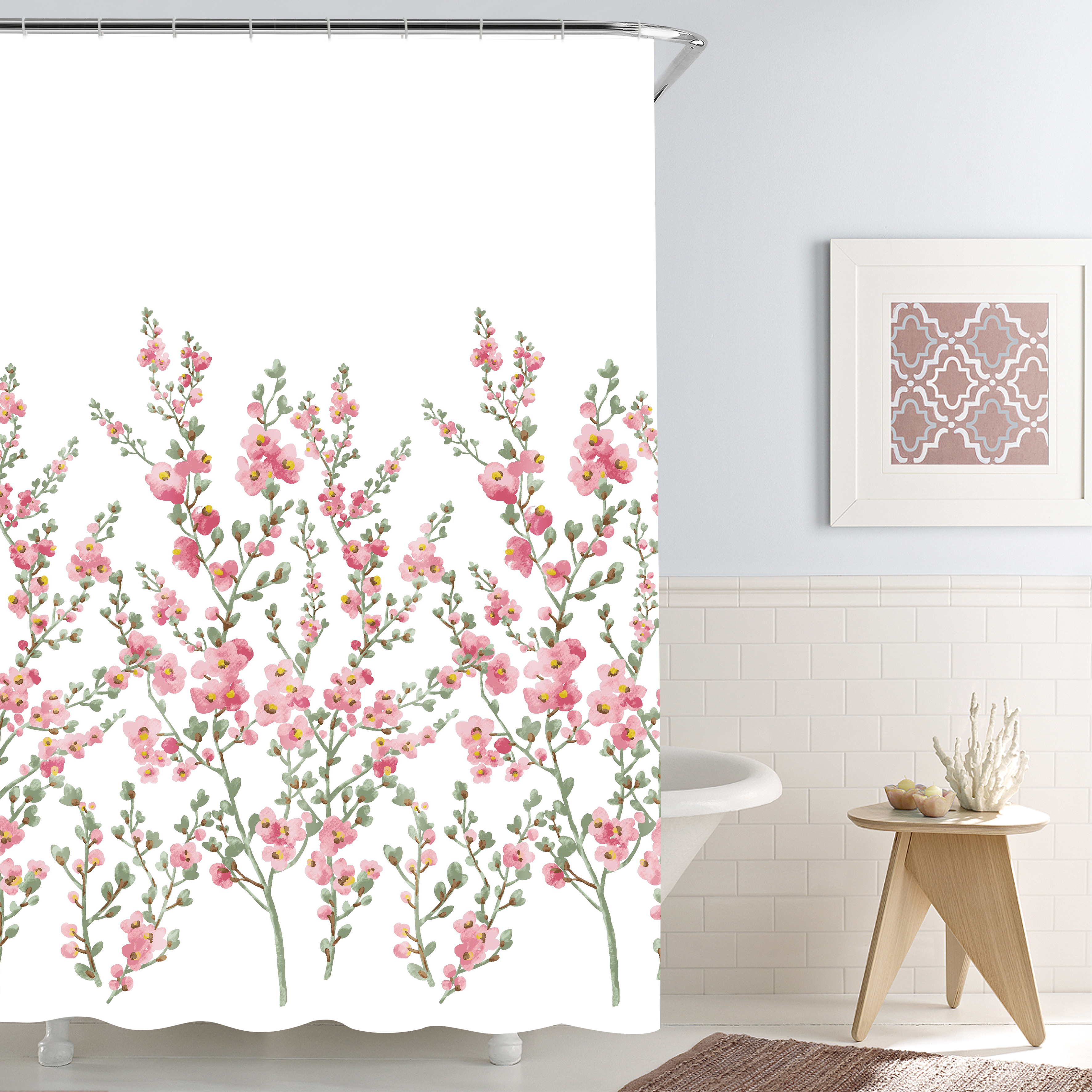 Waterproof bathroom partition curtain printing polyester shower curtain
