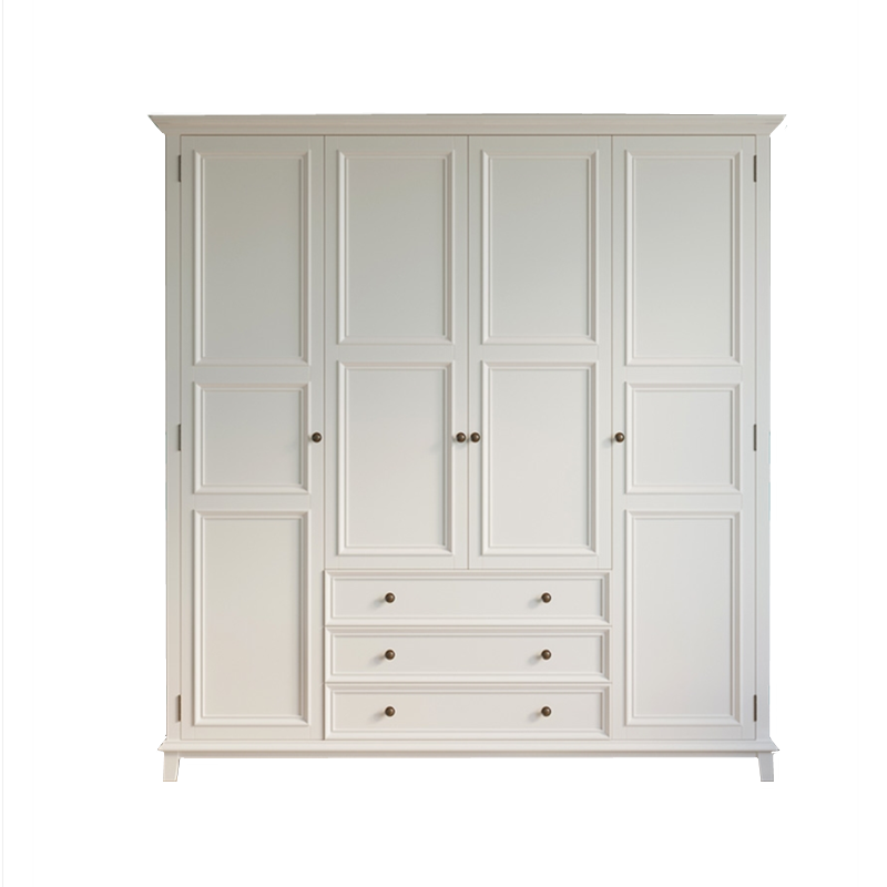 Wardrobe modern simple white overall coat cabinet household bedroom storage assembly cabinet