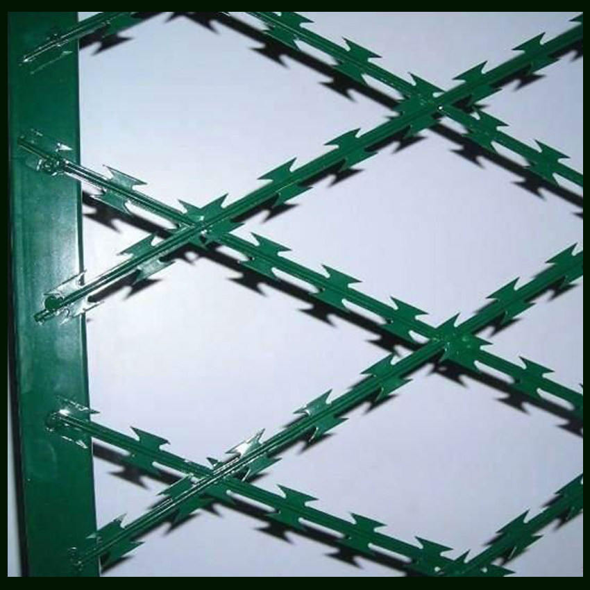 PVC Coated Razor Barbed Wire With Clips