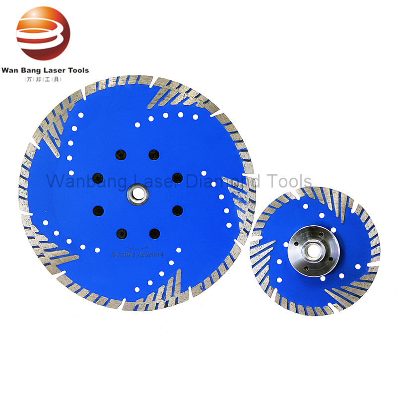 230mm Diamond hot-pressed turbo blades with triangle under-cut segment and flange