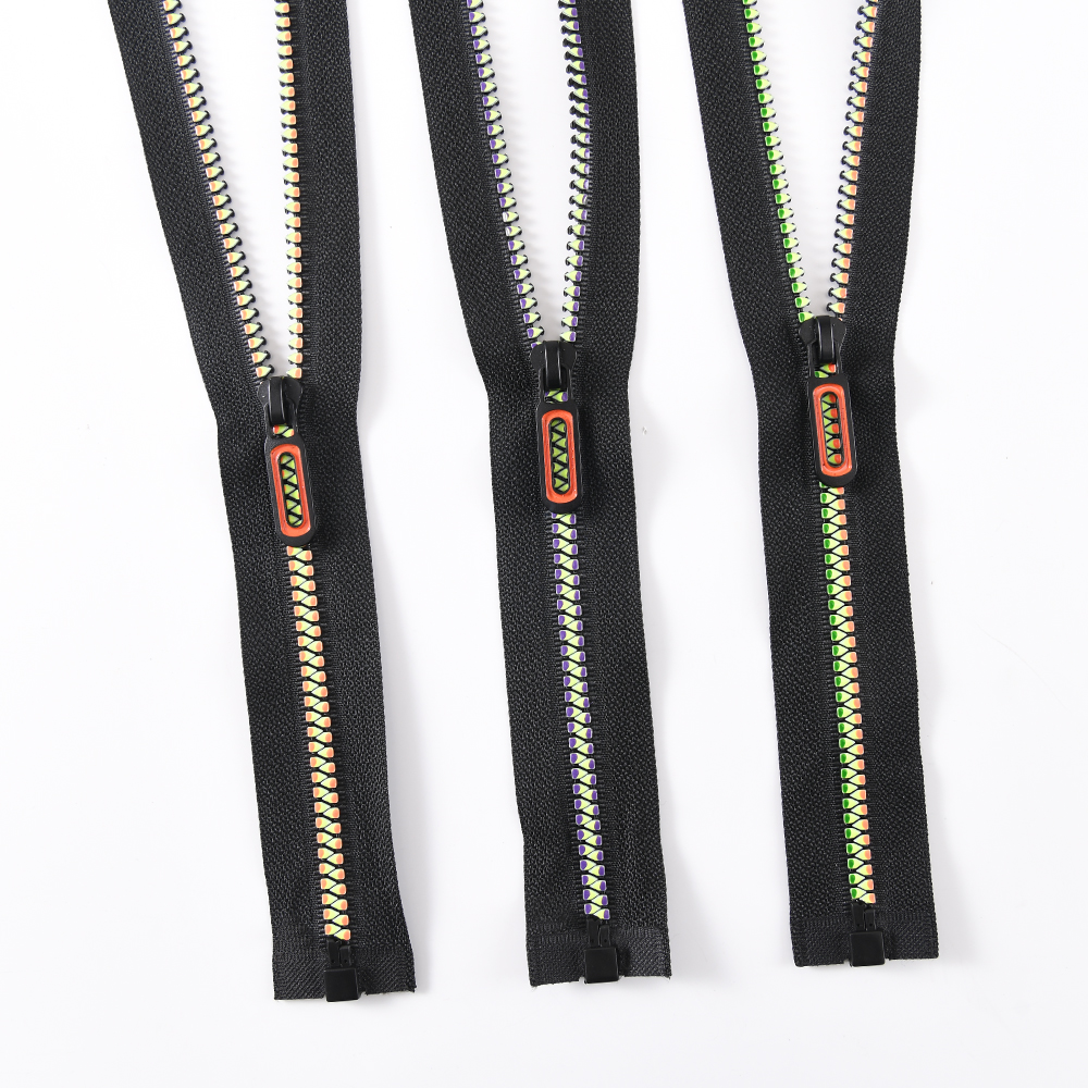 Gold Plated Plastic Molded Jacket Zippers