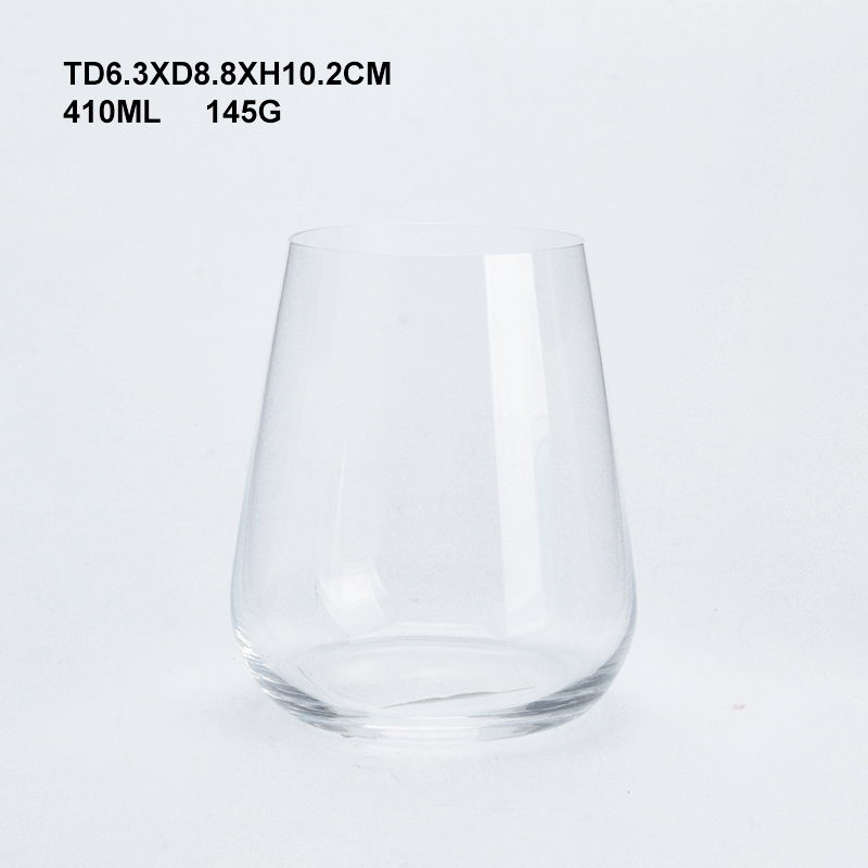#High quality handmade stemless wine glass accept customized logo