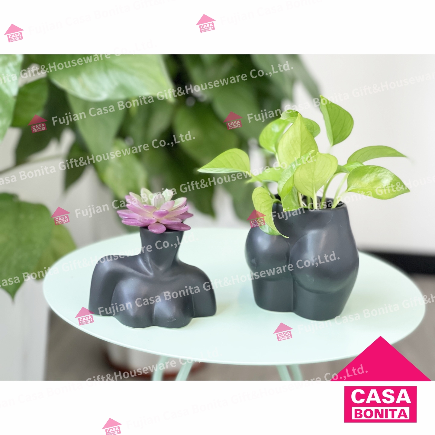 A vase in the shape of a body