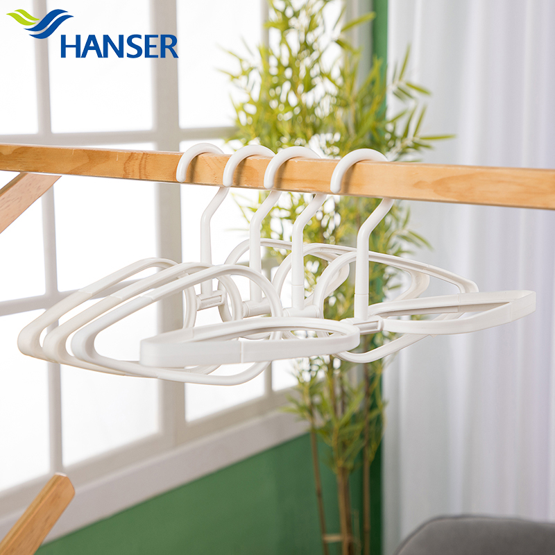 Hanser Quick-drying clothes rack silicone anti-slip custom anti-landing rotating hook plastic hanger