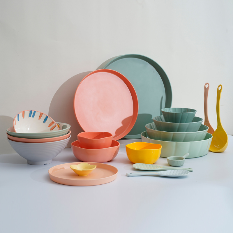 Yangge new nordic style printed home use melamine tableware set