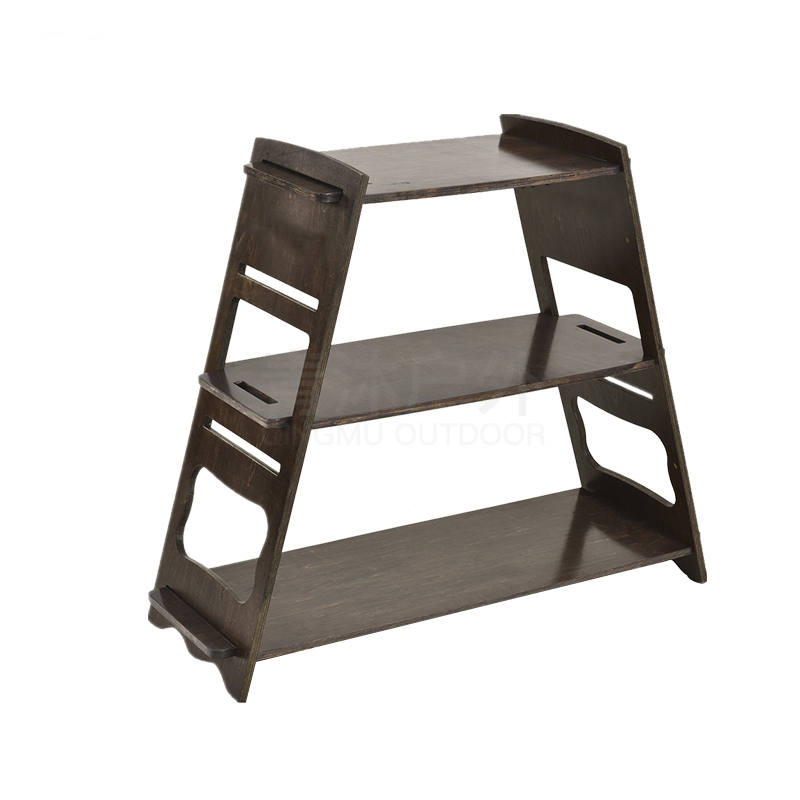 Outdoor camping indoor ply wood portable storage rack