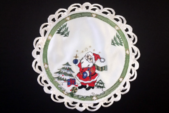 Christmas Embroidered Doily