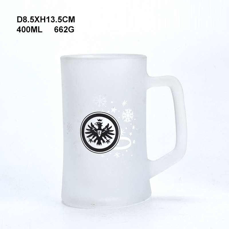#Hot sale glass beer mug with customized logo