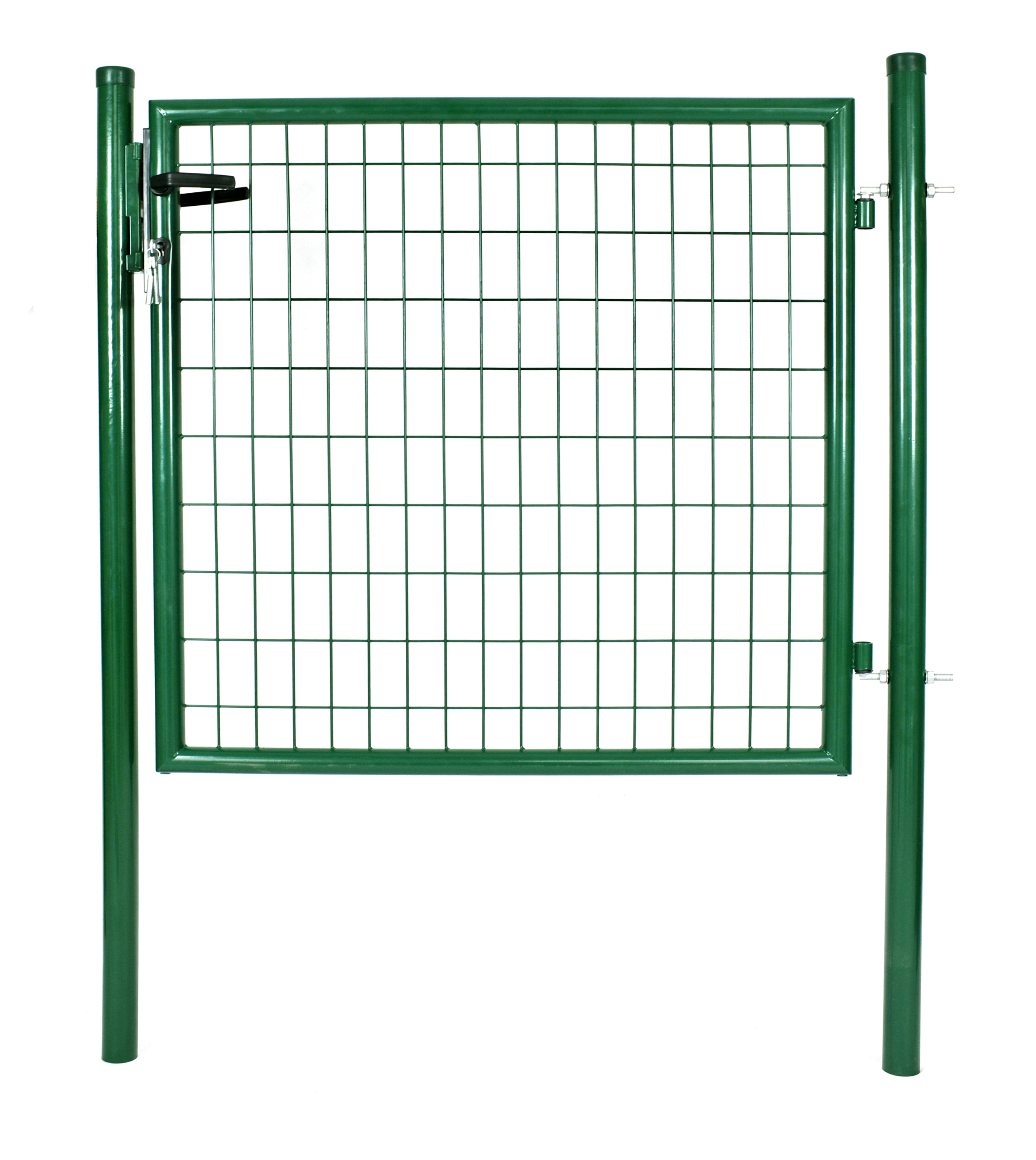 Garden gate in square post with double wire panel