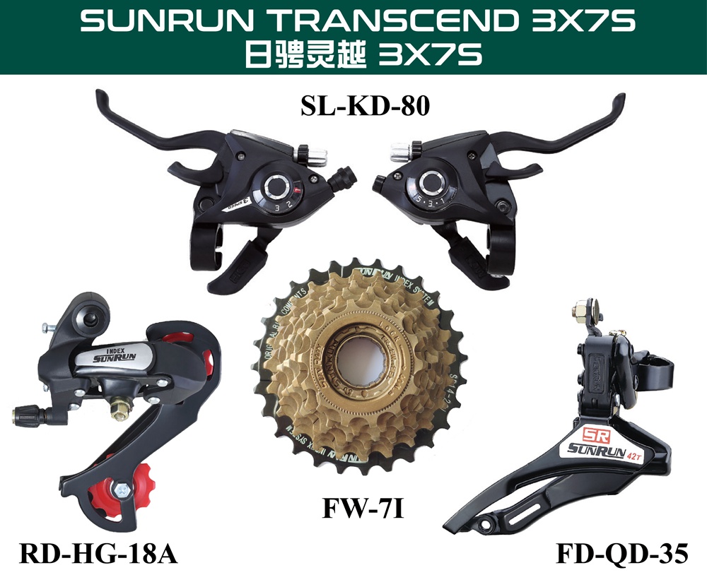 SUN RUN brand 21 speed bicycle gear systerm for mountain bike