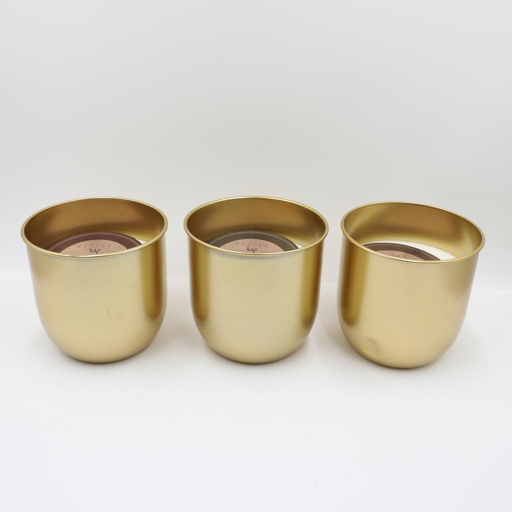 Scented Gold Metal Pot Candle