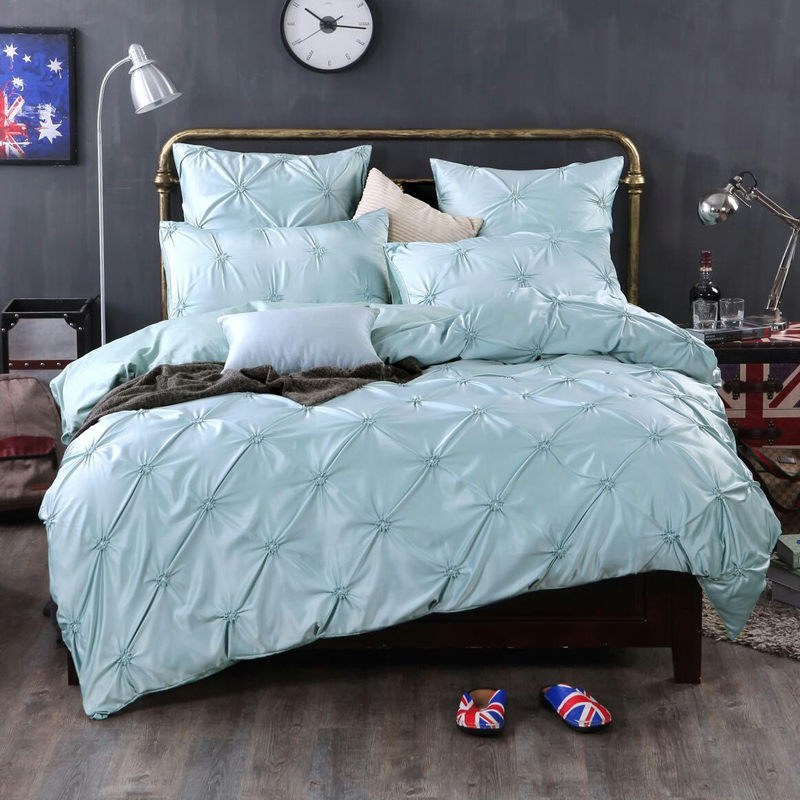 Stain pintucks high quality super soft fabric bedding sets factory good quality