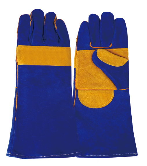 Hot Sale Cow Split Leather welding gloves reinforced palm,thumb and wrist full lining ,kevar thread for working