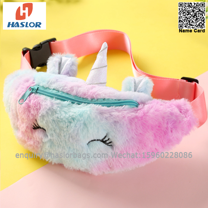 716a# Fashion lovely kids waist bag new arrival messenger bags for kindergarten student UNICON PLUSH chease bag or small kids